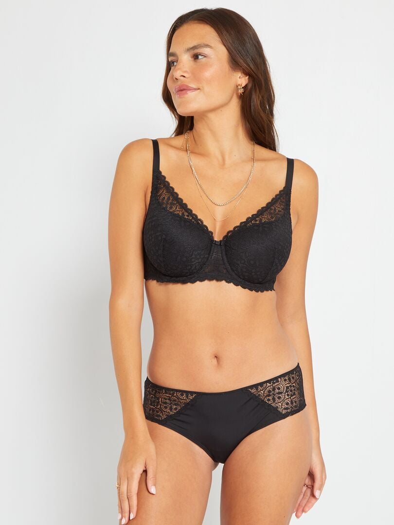 Reggiseno imbottito coppe D ed E - Nero