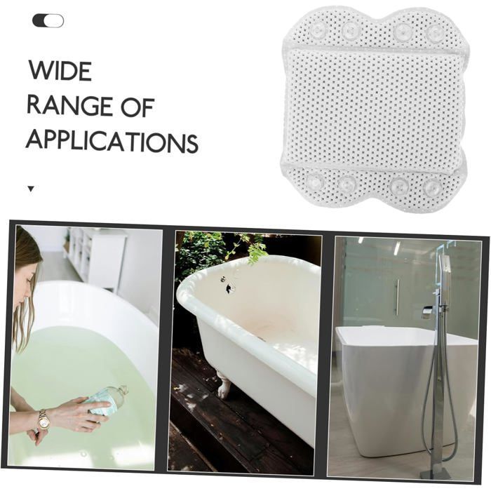 Coussin De Bain avec Oreiller Ergonomique pour Soutien Confortable pour Cou Tête Accessoire pour Spa Et Hôtels Facile à Installer