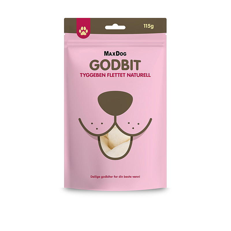 Os à mâcher MaxDog 120 g, tressé nature MaxDog