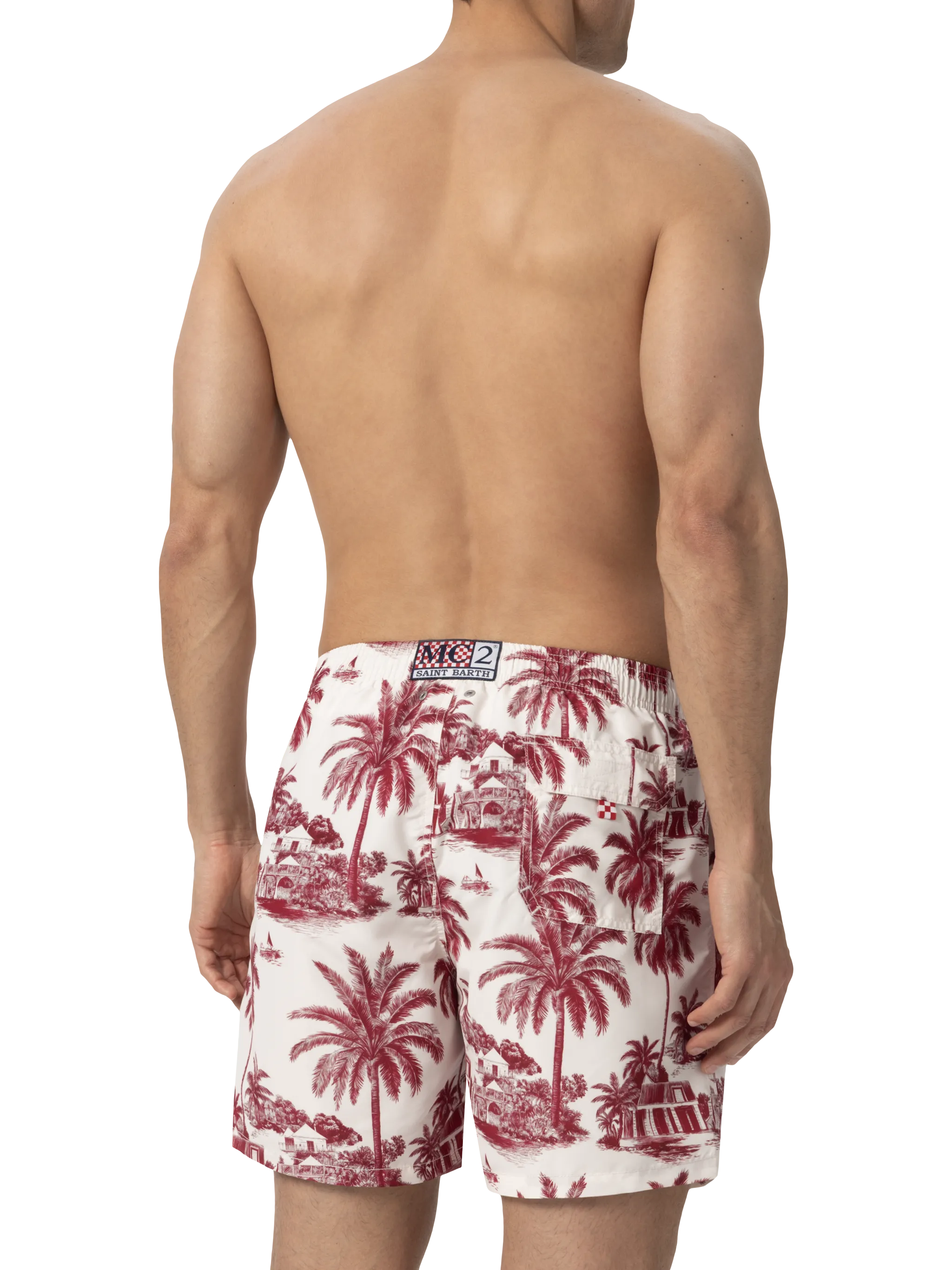 Costume mare lunghezza media Gustavia con stampa toile de jouy | AI CO