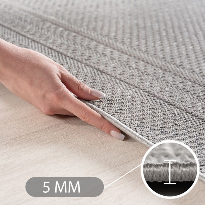 SIMPEX Tapis d'extérieur Gris 200x290 cm, idéal pour la cuisine,Design uni avec bordure