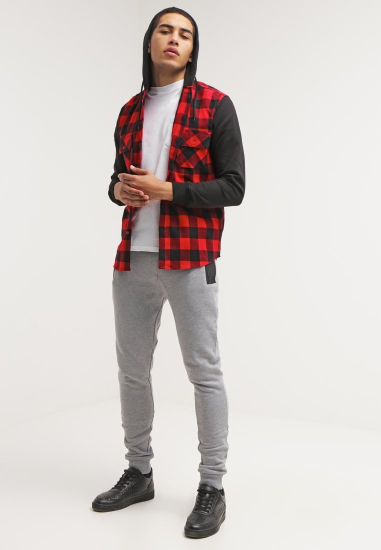 Urban Classics CHECKED - Sweatshirt mit Reißverschluss - schwarz