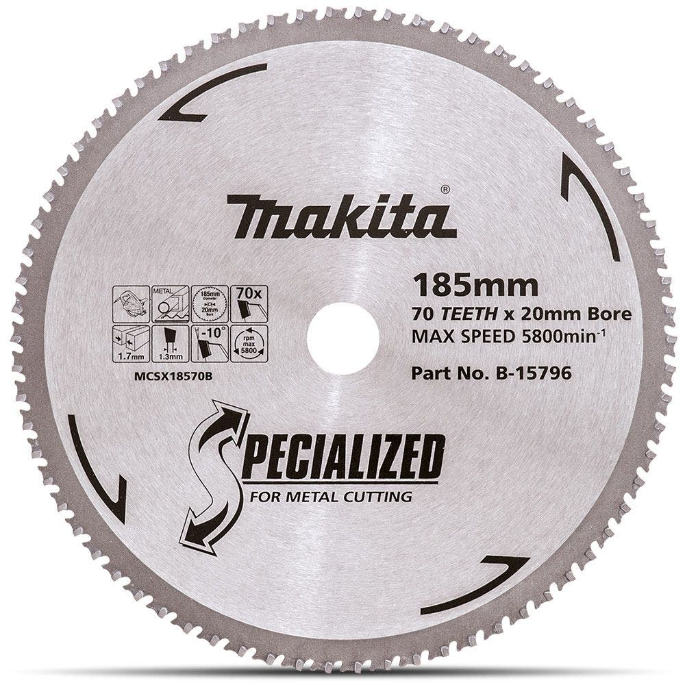 MAKITA TCT 185 mm-es 70 fogú vágókorong fémvágáshoz – SPECIALIZED