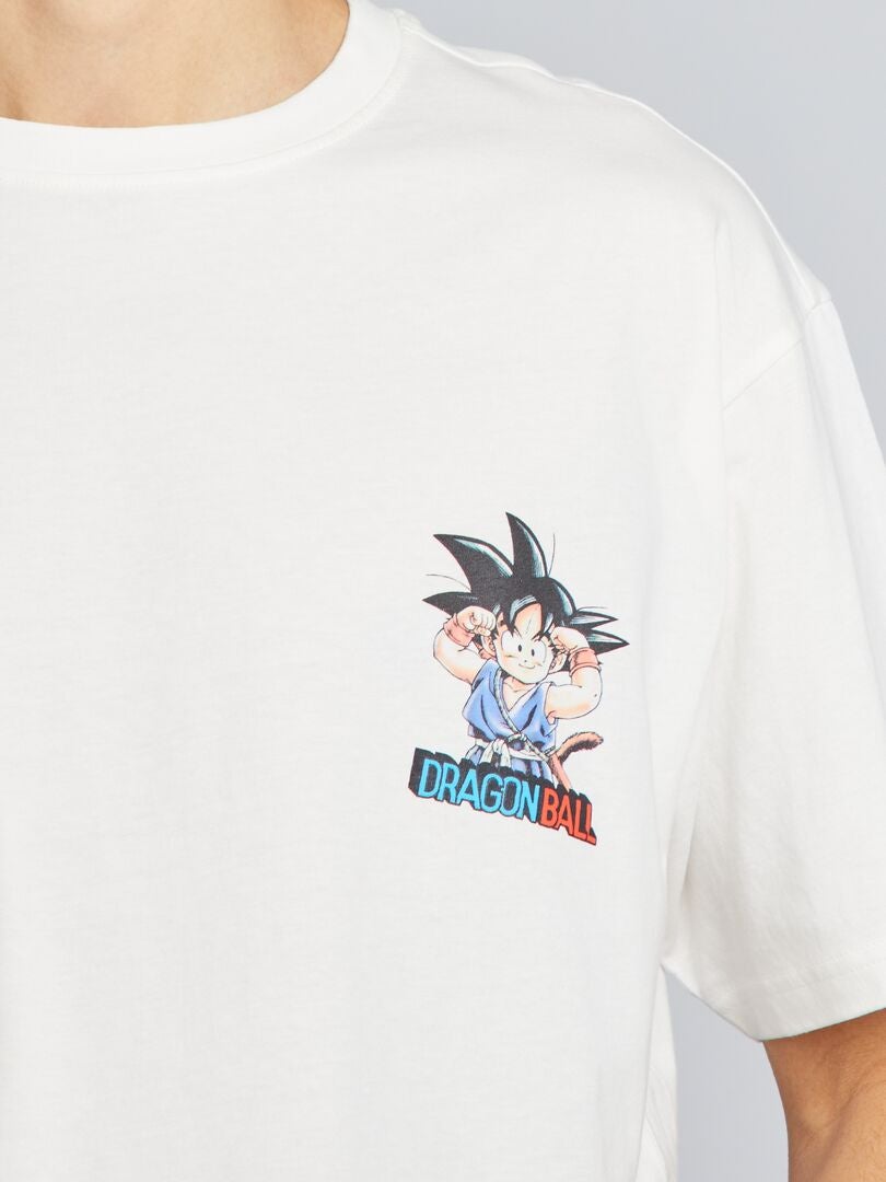 Luźna bawełniana koszulka „Dragon Ball Z” – BIAŁA