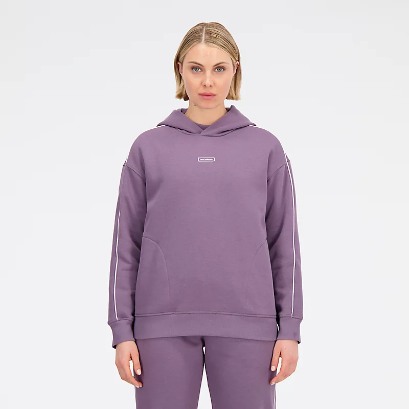 Bluse mit Kapuze Femme Essentials Fleece-Oberteil mit gebürsteter Rückseite, Oversized - SHADOW