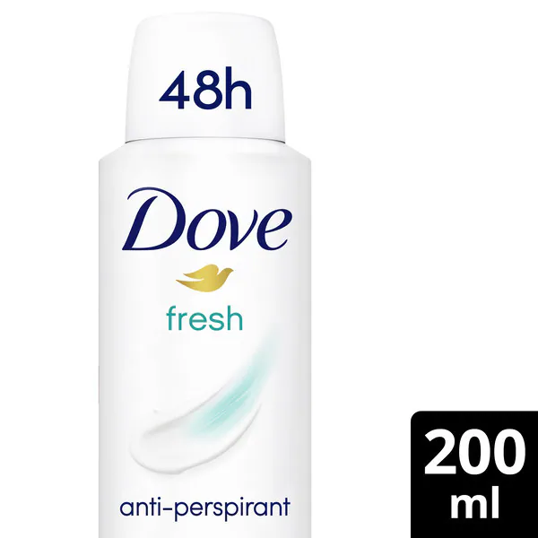 „Dove“ moterims skirtas purškiamas antiperspirantas-dezodorantas „Fresh“, 200 ml
