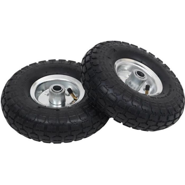 BLACK Friday* 566157 Rueda para carretilla de mano, 2 piezas, goma 4.10-3.50-4 (260 x 83 mm)