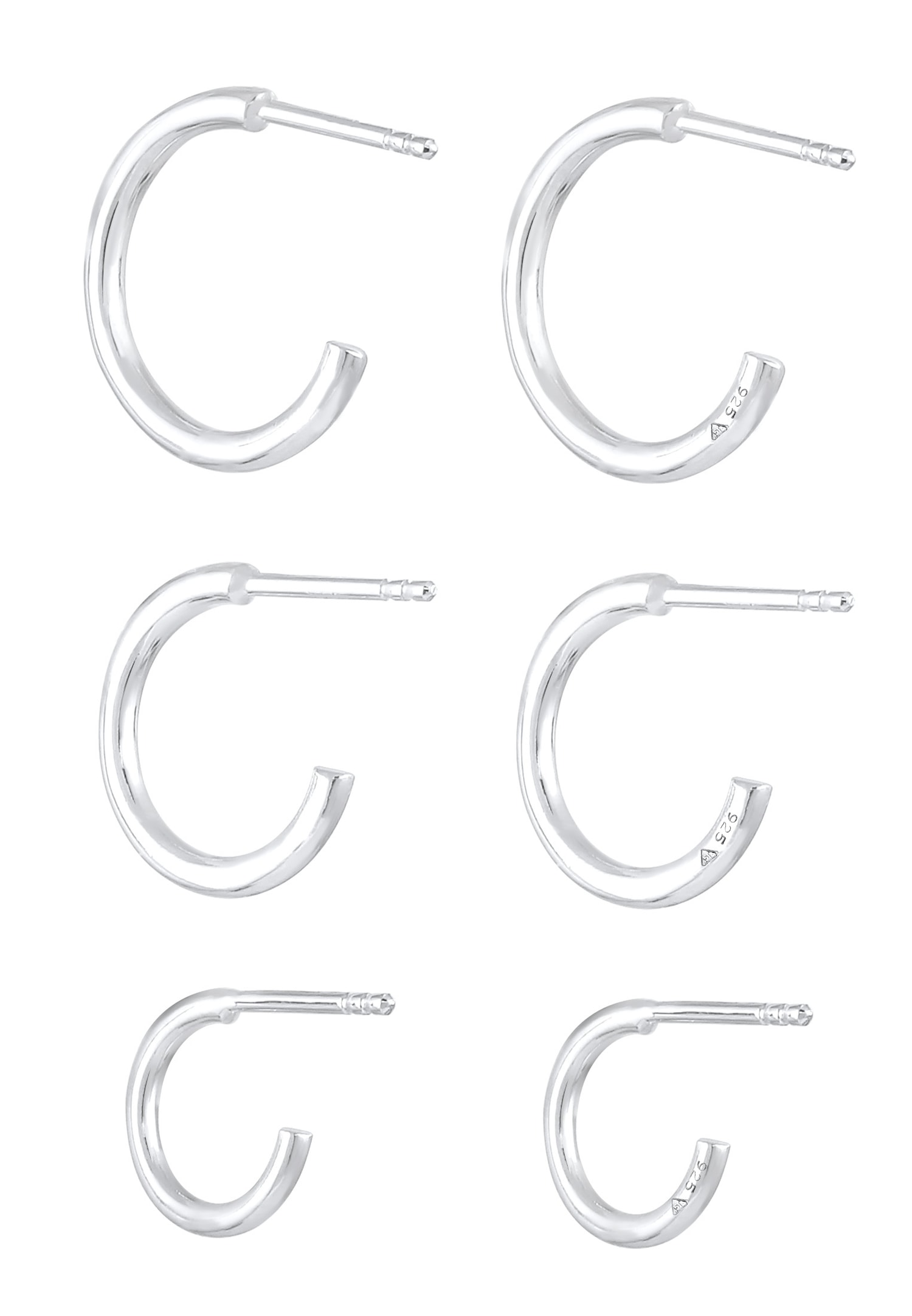 Elli Tendance Basique Boucles d'Oreilles Femme - (925/1000) Argent