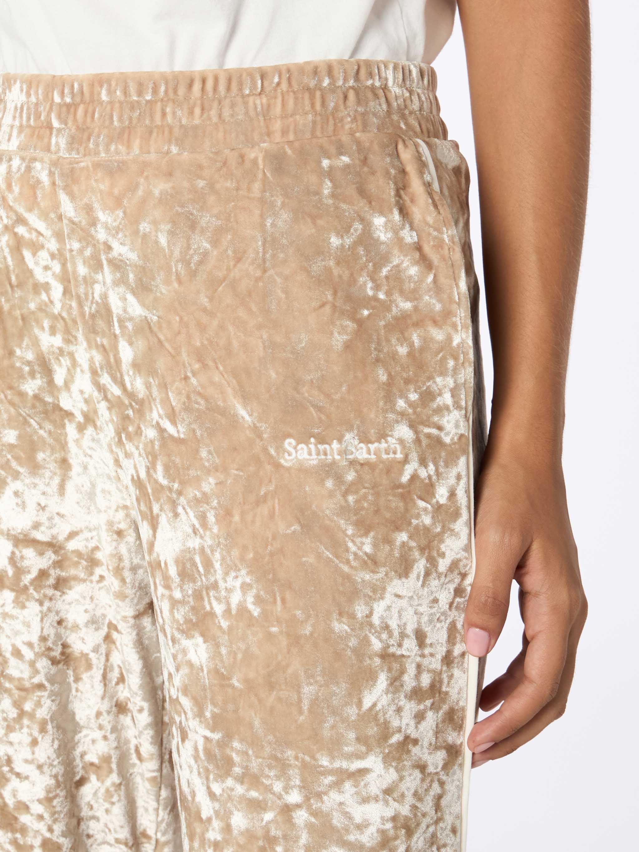 Yvonne Beige Chenille Damebukser