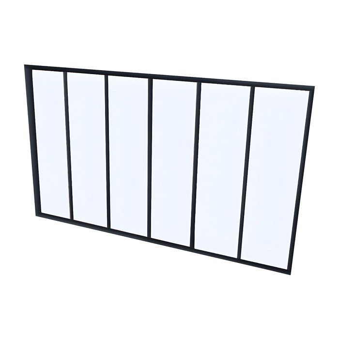 Techo de cristal de aluminio con recubrimiento en polvo, estilo taller - 180x105 cm - Negro - BAYVIEW