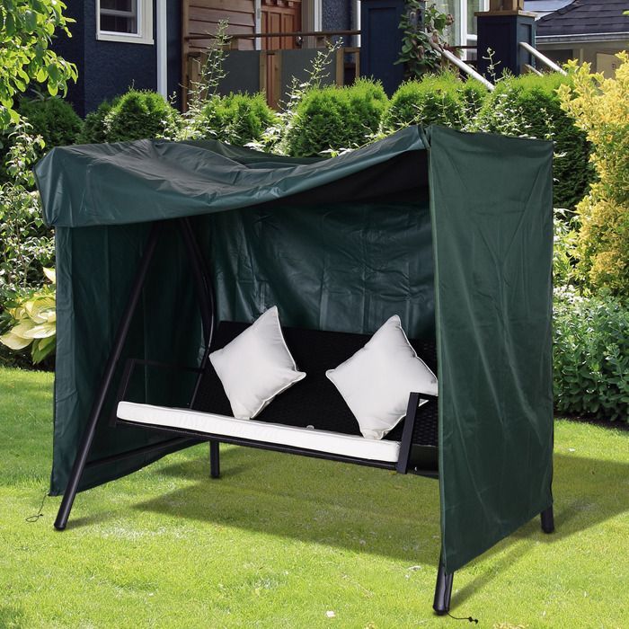 Protective cover for garden swing - Outsunny - Oxford fabric - zip opening - 177 x 114 x 152 cm - dark green