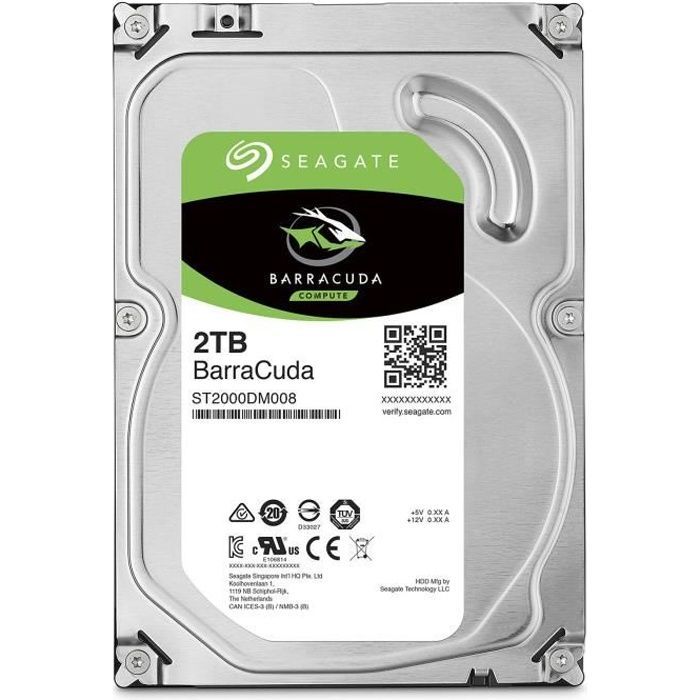 Seagate BarraCuda 2 TB interne Festplatte - ST2000DM008 - SATA 6 Gbit/s - 7200 U/min