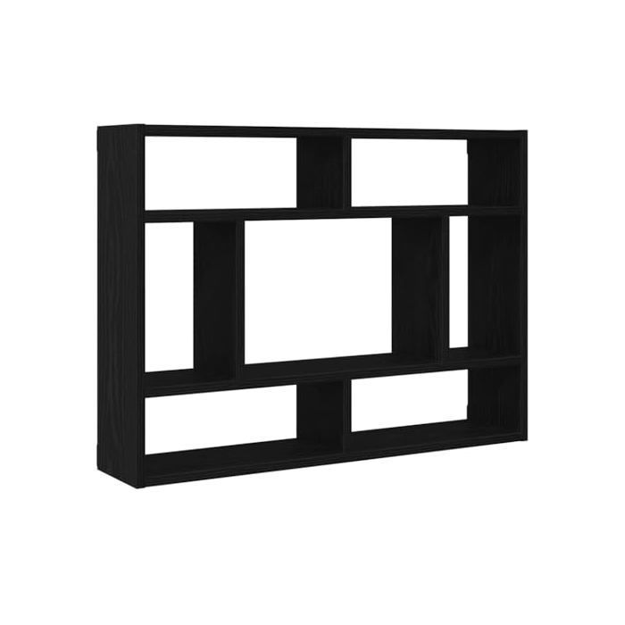 vidaXL Wandplank van bewerkt hout - Zwart eiken - 75x16x55 cm - Wandmontage - Massief acaciahout