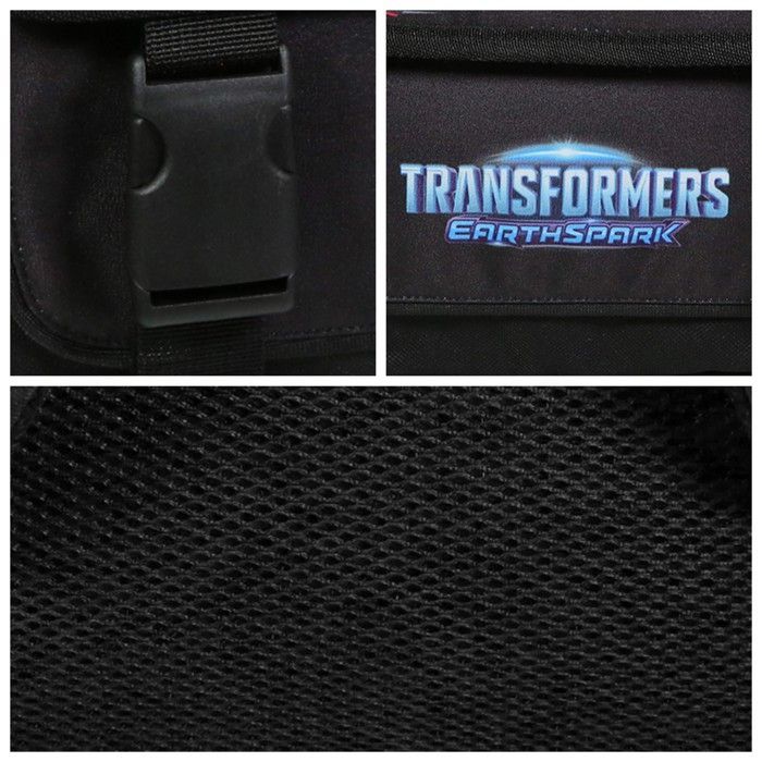 Mochila escolar preta Transformers de 38 cm
