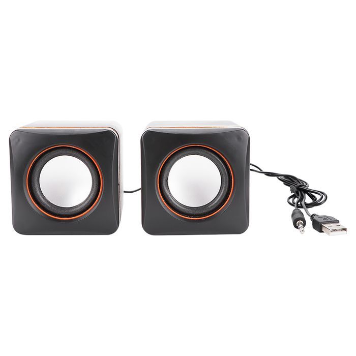 Mini Cube USB stéréo 3,5 mm Jack haut-parleur filaire pour ordinateur de bureau, ordinateur portable (double piste) -SALALIS