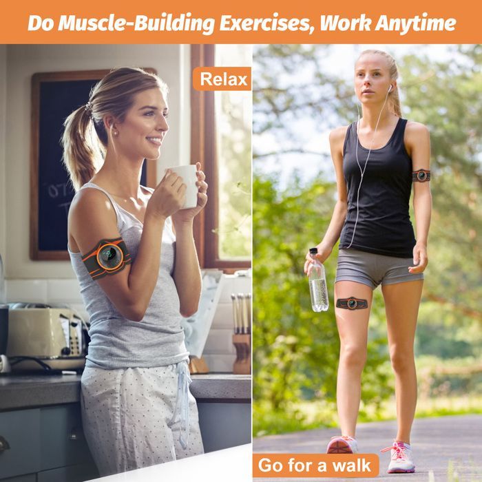 Dispositivo di stimolazione muscolare addominale EMS TTLIFE, dispositivo per l'allenamento dei muscoli addominali, 6 modalità e 9 livelli di intensità