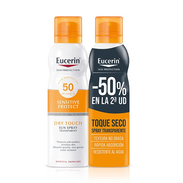 Kaksinkertainen läpinäkyvä kuivakosketussuihke SPF50 | 200ML