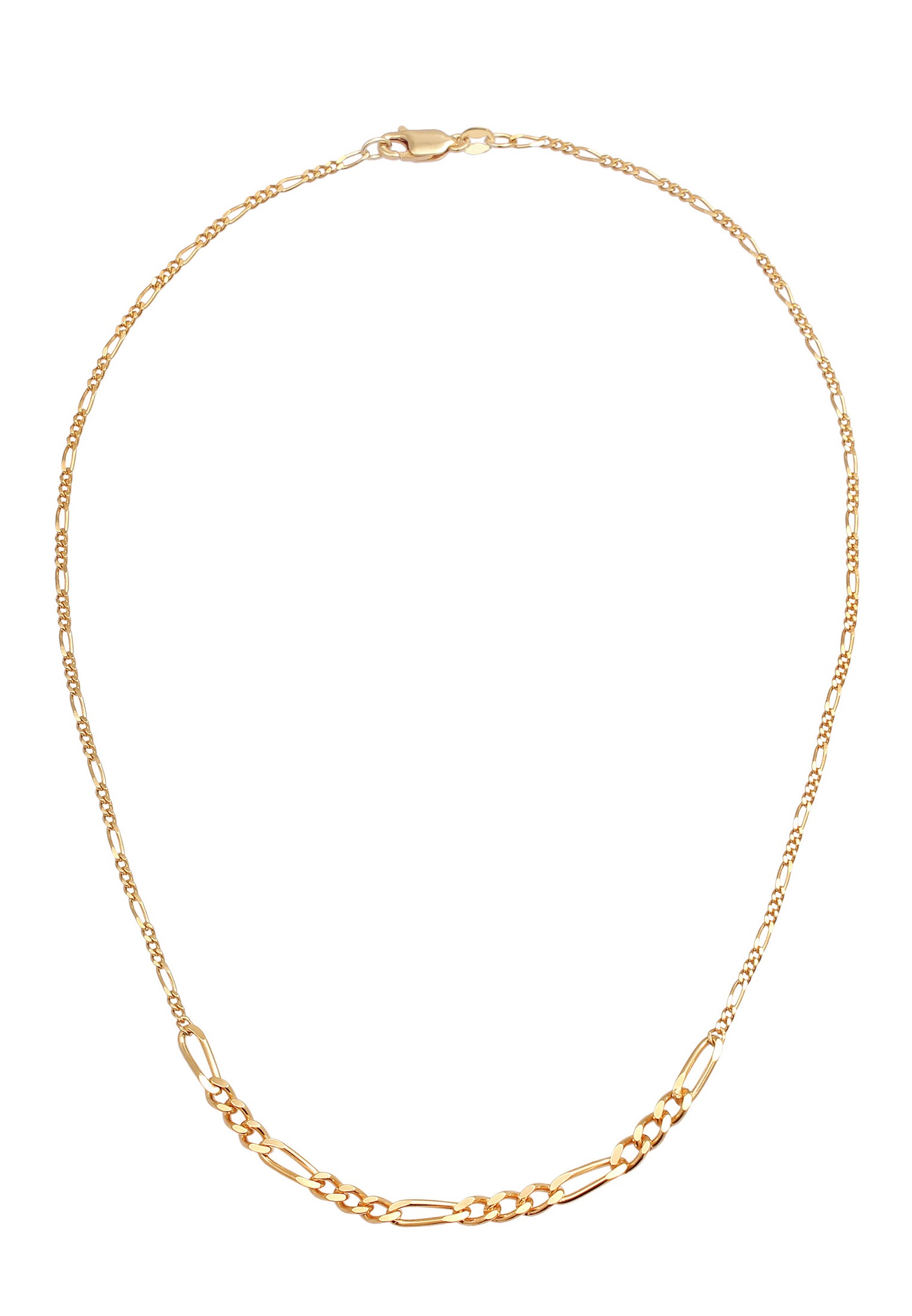 Elli PREMIUM Choker Chaîne Figaro Basic Trend Collier Femme - (925/1000) Argent