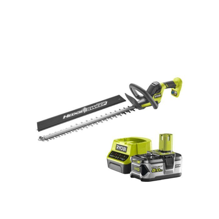 RYOBI Linea 18V One+ Hedge Trimmer Kit - 55cm RY18HT55A-0 - 1 x 5.0Ah Battery - 1 x RC18120-150 Fast Charger