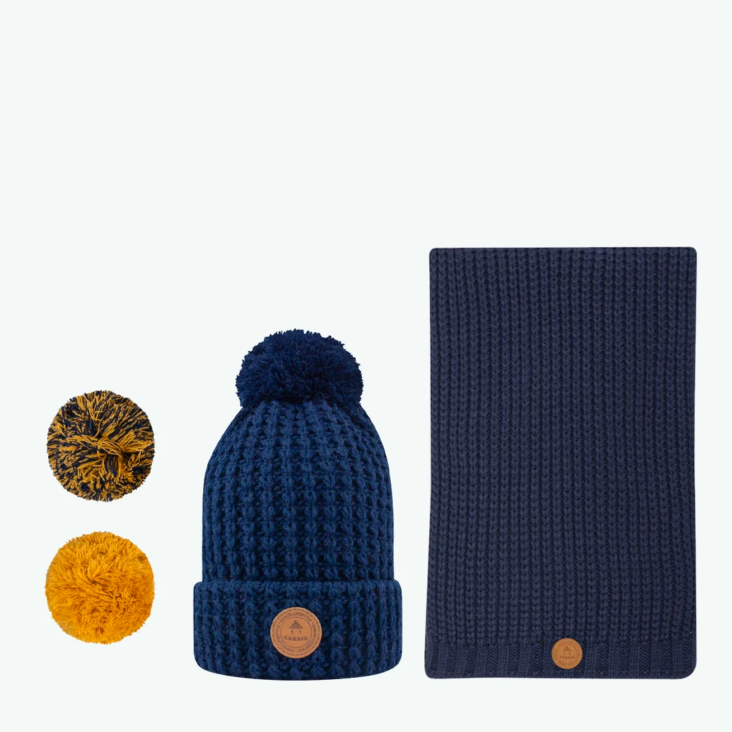 Duo Bonnet et Écharpe Bleu marine