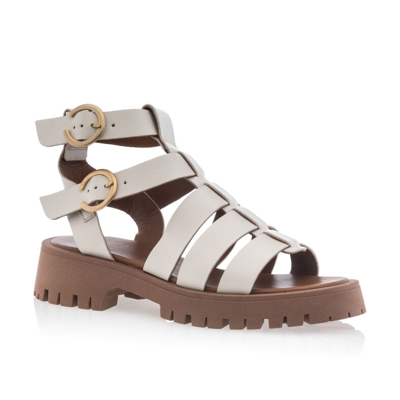 Beige sandaler / åben tå sko til kvinder