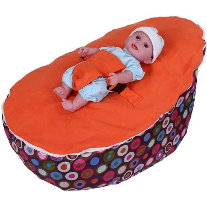Base per pouf Tbest per neonati, sacco a pelo per neonati, seduta per lettino senza imbottitura, cerchio e arancione