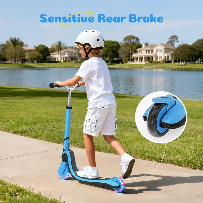 Trottinette pour Enfants - TONBUX - Modèle Lumineux - Hauteur Réglable - Roues en Polyuréthane - 3 à 12 Ans