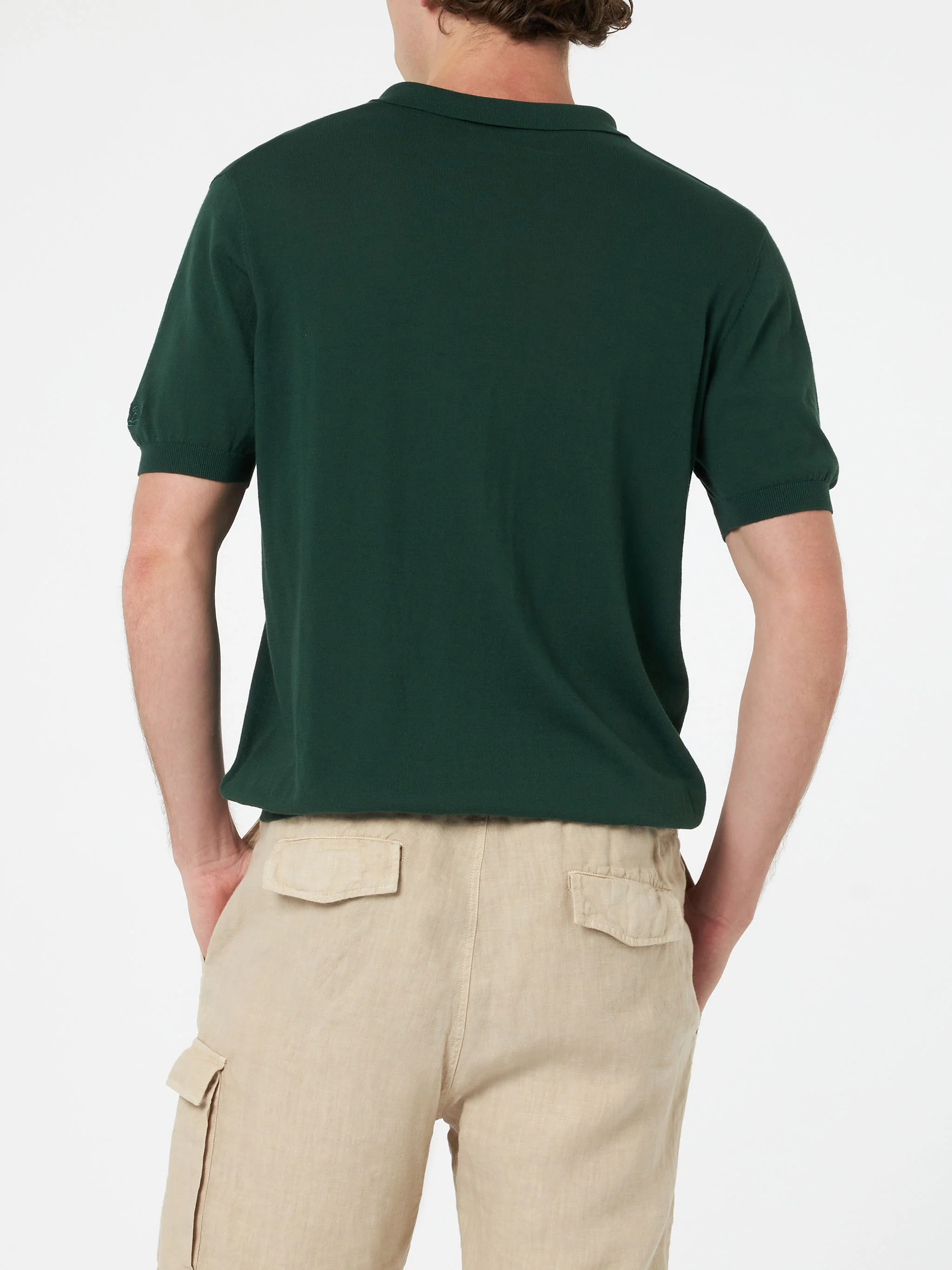 Sloan poloshirt in Engels groen gebreid zonder knopen