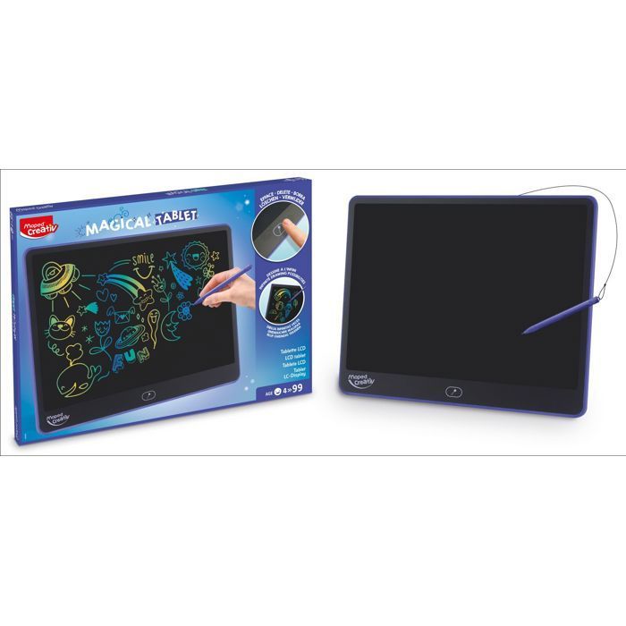 Tablette dessin LCD - MAPED CREATIV - Tablette Magique XL - Écran grand format - Écriture 3 couleurs - Effacement bouton
