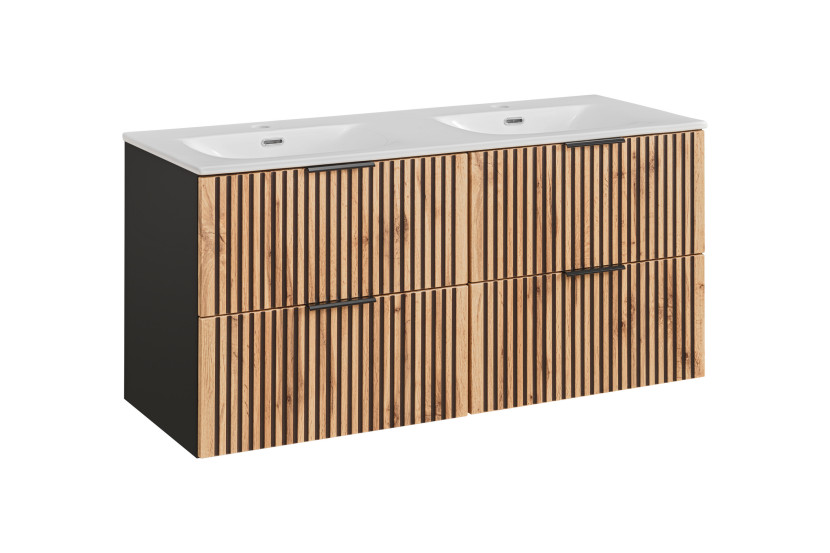 Zestaw 120 cm: 2 x szafka   umywalka biała XILO