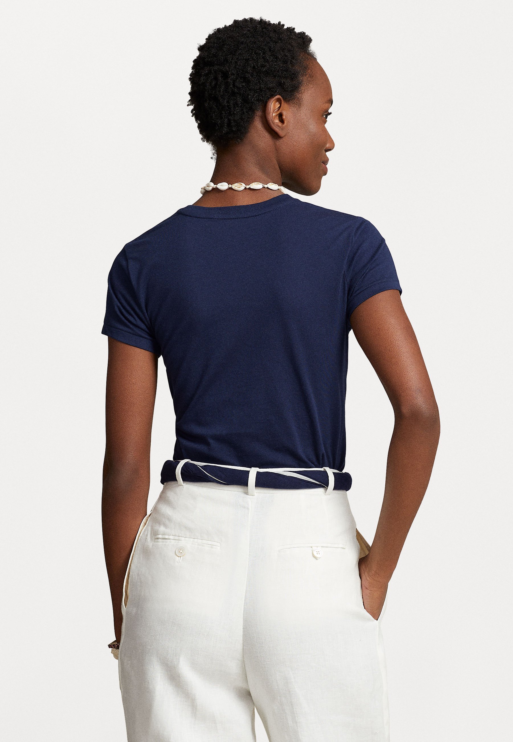 Polo Ralph Lauren COTTON JERSEY CREWNECK TEE - Egyszerű póló - sötétkék