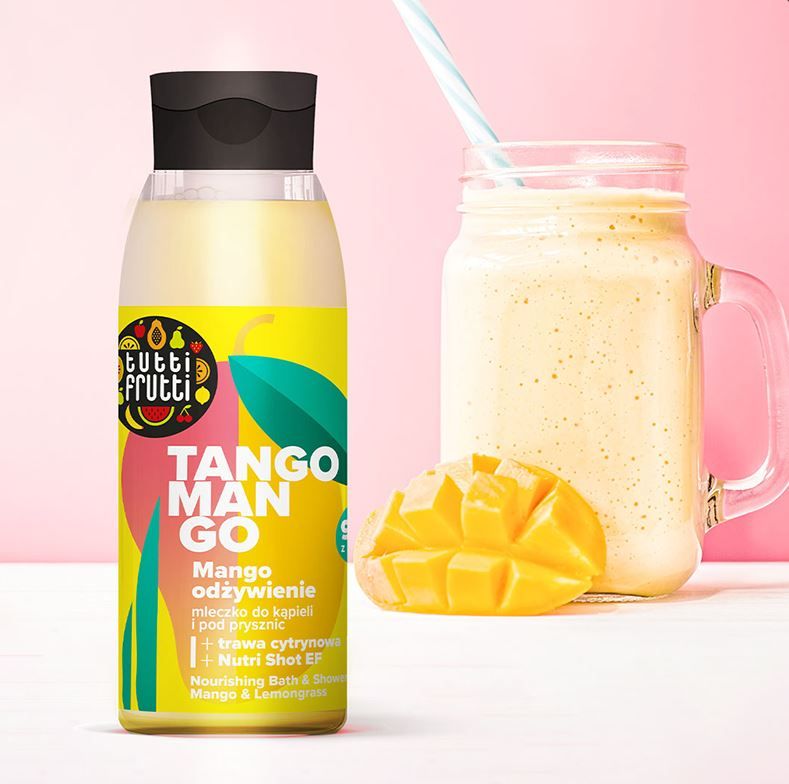 Tutti Frutti Tango Mango Nutri Shot Výživné sprchové mlieko s mangom a citrónovou trávou Telové mlieko a telové mlieka