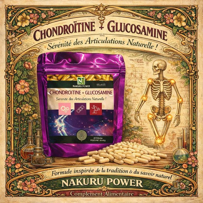 NAKURU | Condroitina + Glucosamina | 60 Cápsulas | Gama Power | Hecho en Francia | 