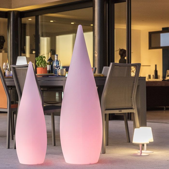 Wireless outdoor floor lamp - LUMISKY - CLASSY C80 - Dimmable multicolor LED - Remote control - H80 cm