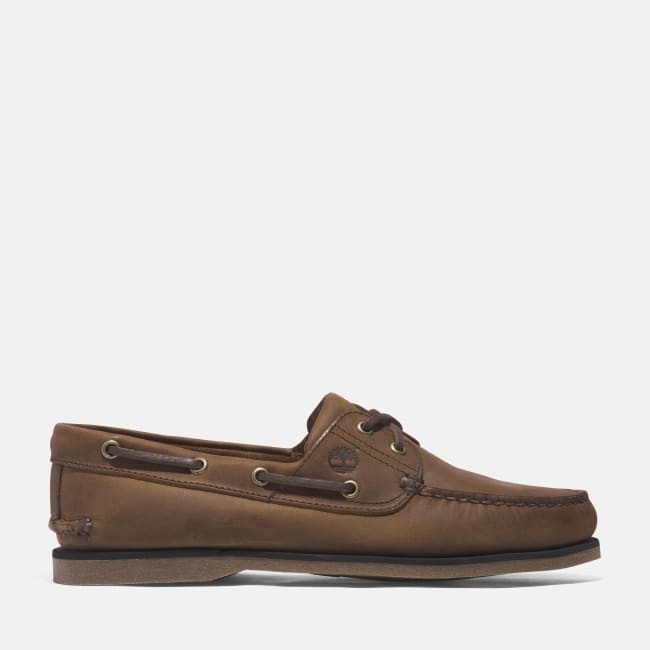 Scarpa da Barca in Pelle Classic da Uomo in                marrone medio