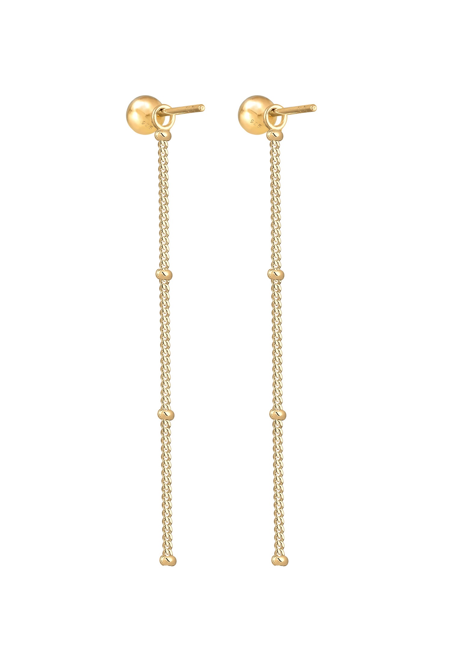 Elli Chaîne Minimale Basic Boucles d'Oreilles Femme - (925/1000) Argent