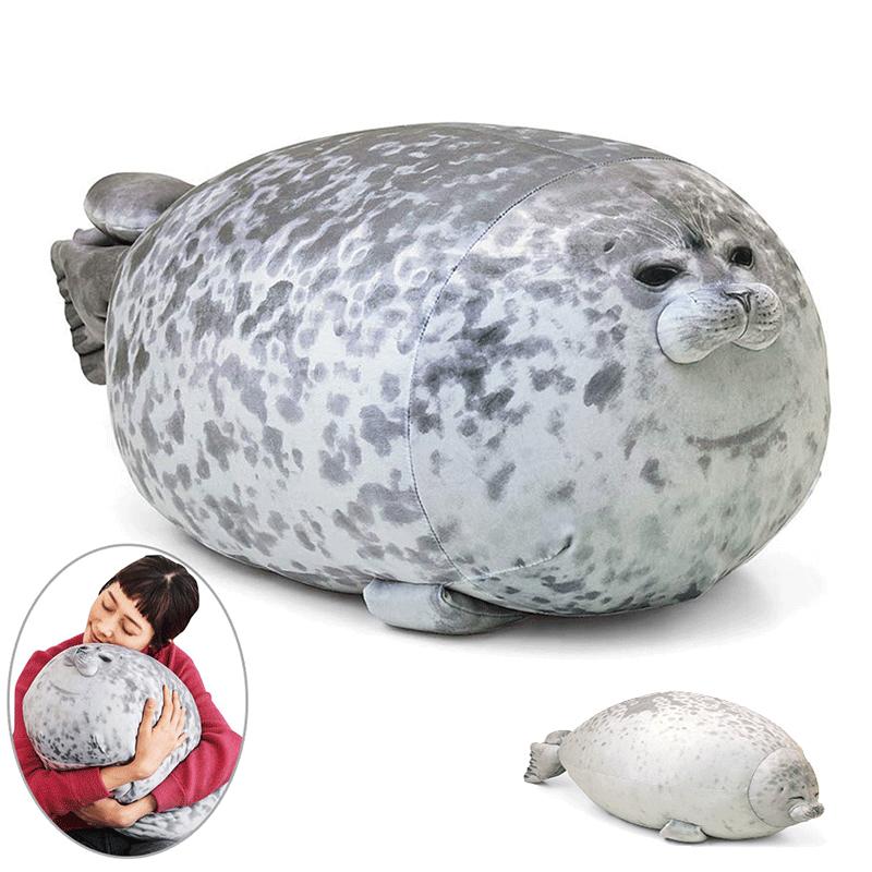 Almohada de peluche 3D, linda almohada de foca regordeta, juguetes de peluche suaves para niños, decoración del hogar, regalo de cumpleaños y Navidad, juguete para mascotas