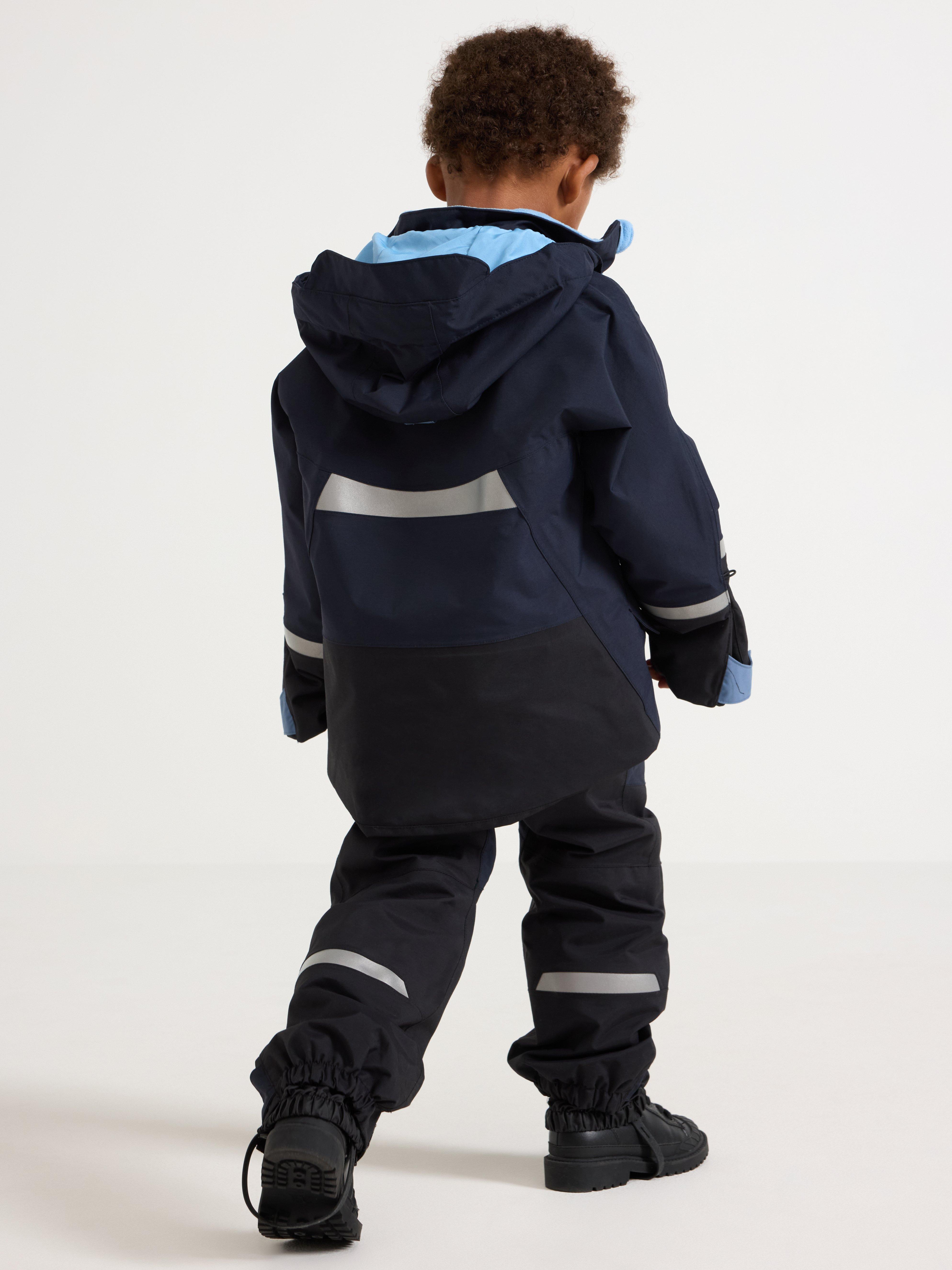 Chaqueta impermeable con mangas ajustables – Ropa deportiva infantil azul marino oscuro