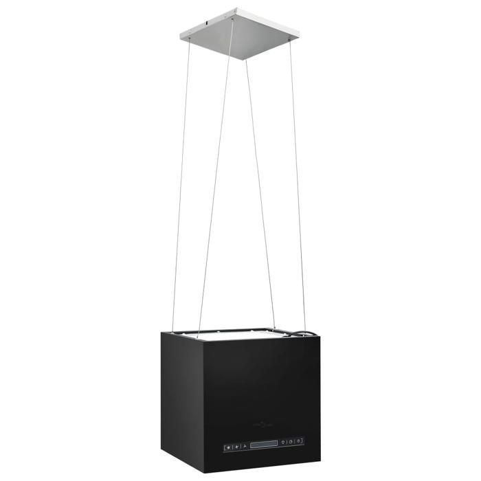Cappa da cucina (nera) - SIGNOR - Cappa aspirante sospesa da 37 cm con schermo LCD touchscreen, acciaio verniciato a polvere 79322