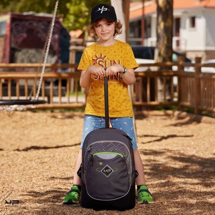 Wheeled backpack - BODYPACK - Grey Comet - Recycled fabric - Primary - Back