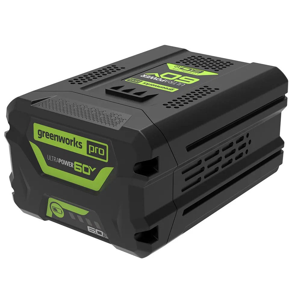 GREENWORKS 60V 1 x 6,0 Ah / 2 x 4,0 Ah gressklipper + løvblåser + multifunksjonssett 1305307AUVT