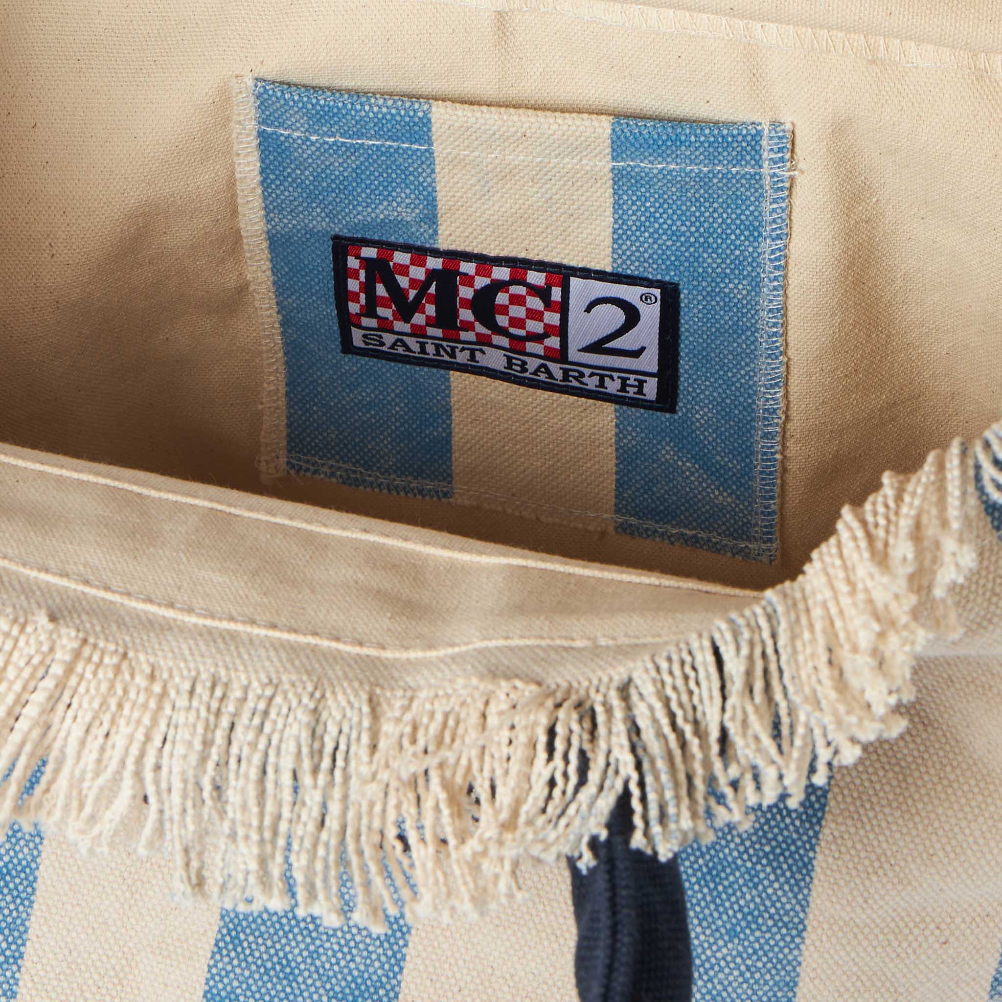 Bolso de hombro de lona con estampado de Puerto Banús