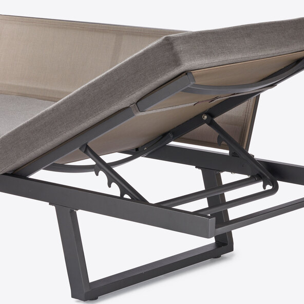 Pat de grădină din aluminiu, inclusiv perne, 200 cm