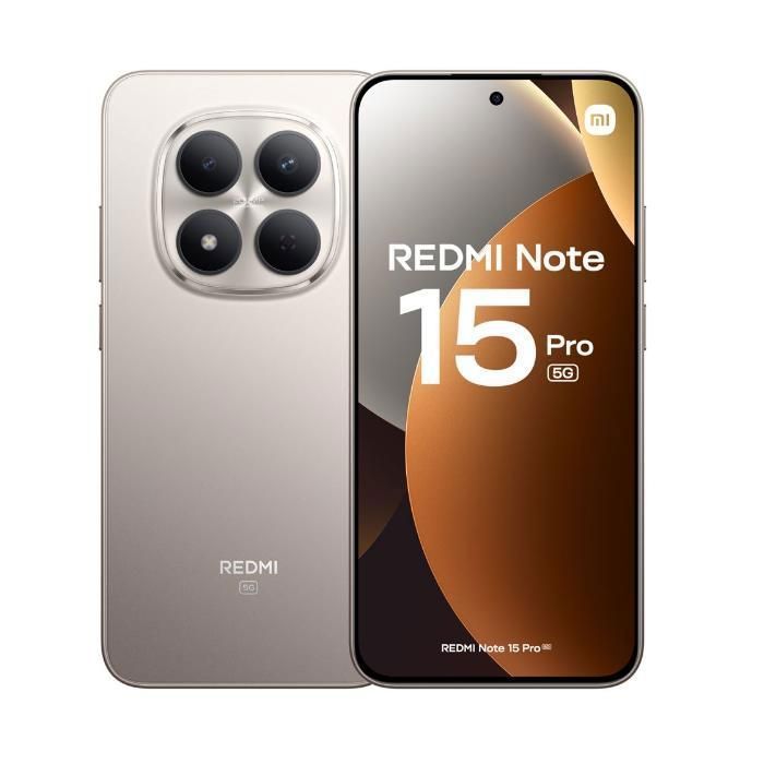 Smartphone XIAOMI Redmi Note 15 Pro 5G de 8 GB + 256 GB, color gris titanio (versión europea).