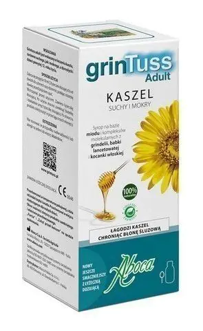 Aboca Grintuss Adult Preparat na kaszel suchy i mokry Syrop, 128 g