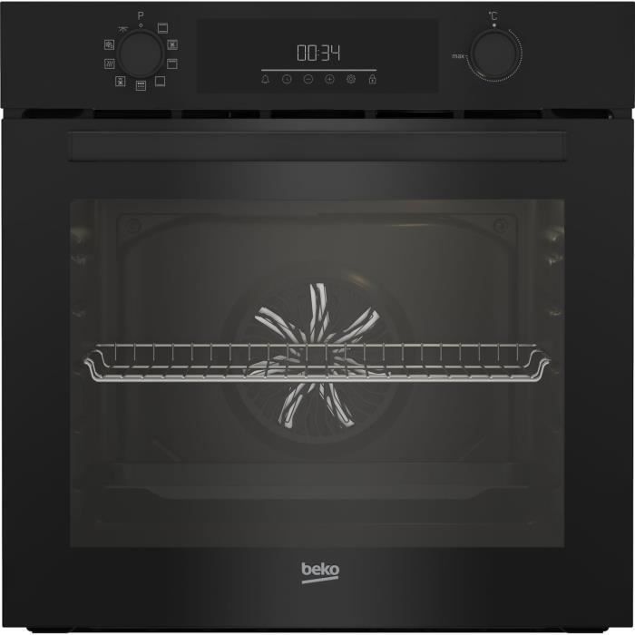 Built-in multifunction oven - Pyrolytic cleaning - BEKO - BBIE11300BMP - Black - Cool door - 59.4 x 56.7 x 59.5 cm