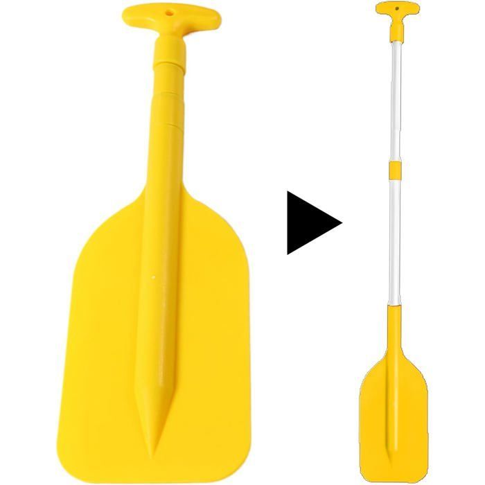 Remo telescópico para adolescentes, remo ajustable para canoa infantil, accesorio para deportes acuáticos con asa, amarillo.