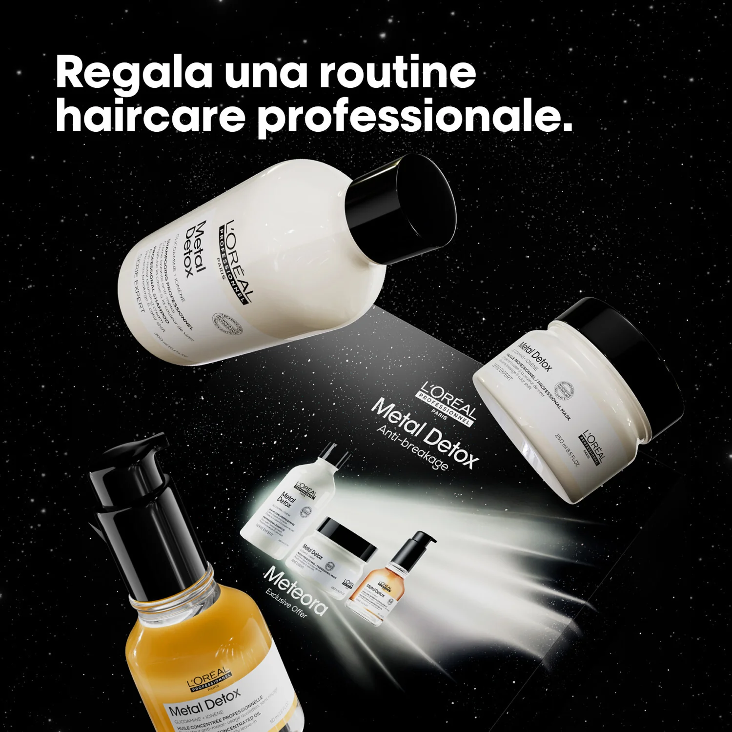 SERIE EXPERT New Cofanetto Natale Metal Detox Shampoo + Maschera + Olio - Cofanetti per Capelli, Shampoo Detossinante, Maschera Detossinante Capelli, Olio Capelli Styling & Finish