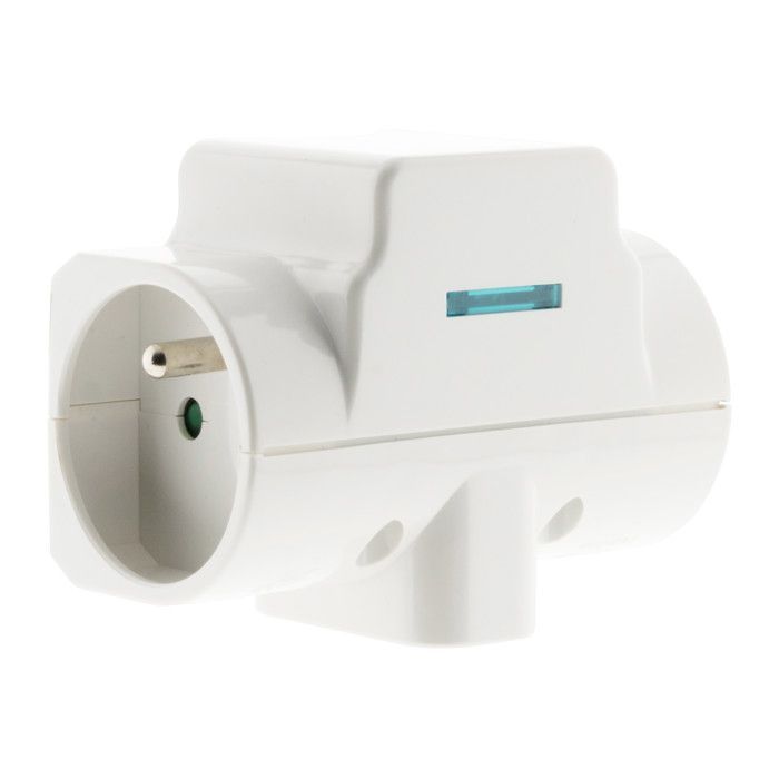 Protector de sobretensión triple 2x16A 2P+E + 1x6A 2P - Blanco - Zenitech