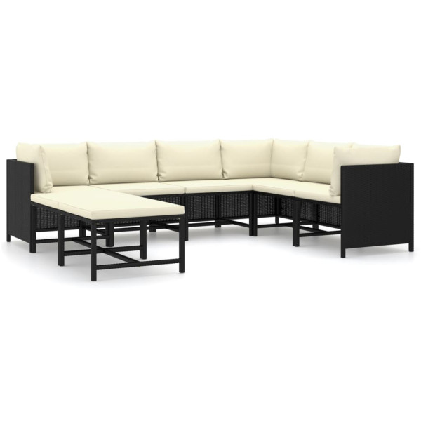 Zestaw wypoczynkowy do ogrodu Czarny Technorattan 3x sofa narożna   3x